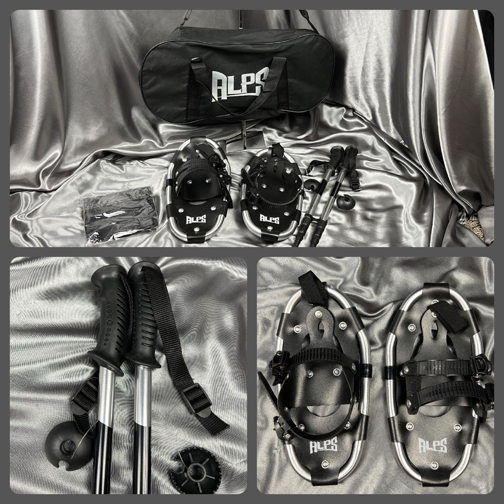 Alps 14" Youth All Terrain Snowshoes‎ Anti Shock Adjustable Poles Bag Snow Shoes